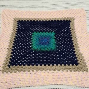 Knit Afghan Blanket in Colorful Pattern